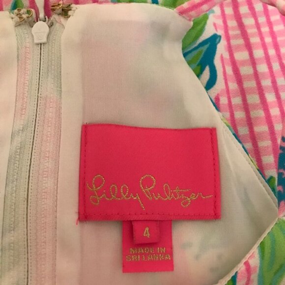 Lilly Pulitzer Women's Pearl Romper "Don't Stop Beleafing" Tropical Print Size 4 - Picture 9 of 12